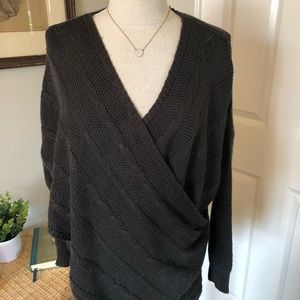 Knit crossover sweater